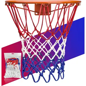 Basketball Net  Heavy Duty, 2023 Professional -Court Quality [6.88Ounce], Fits Outdoor Indoor Standard Rim,  Weather Anti Whip -12 Loops (Red White Blue)