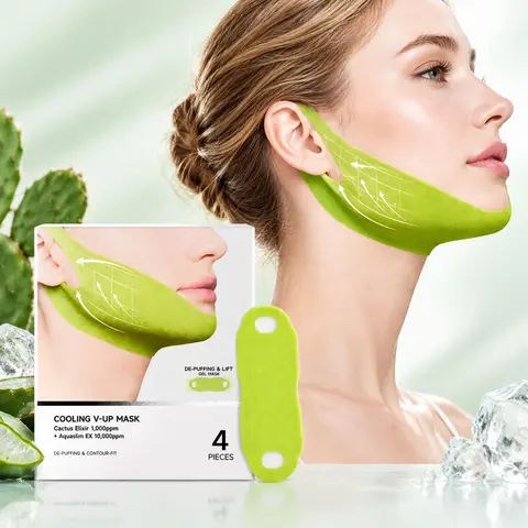 Cooling V-Up Caffeine, Centella Asiatica Soothing Calming V-Shaped Patch, Face-Lifting Hydrating Moisturizing Facial Patches, Face Mask Collagen, Collagen Face Masks