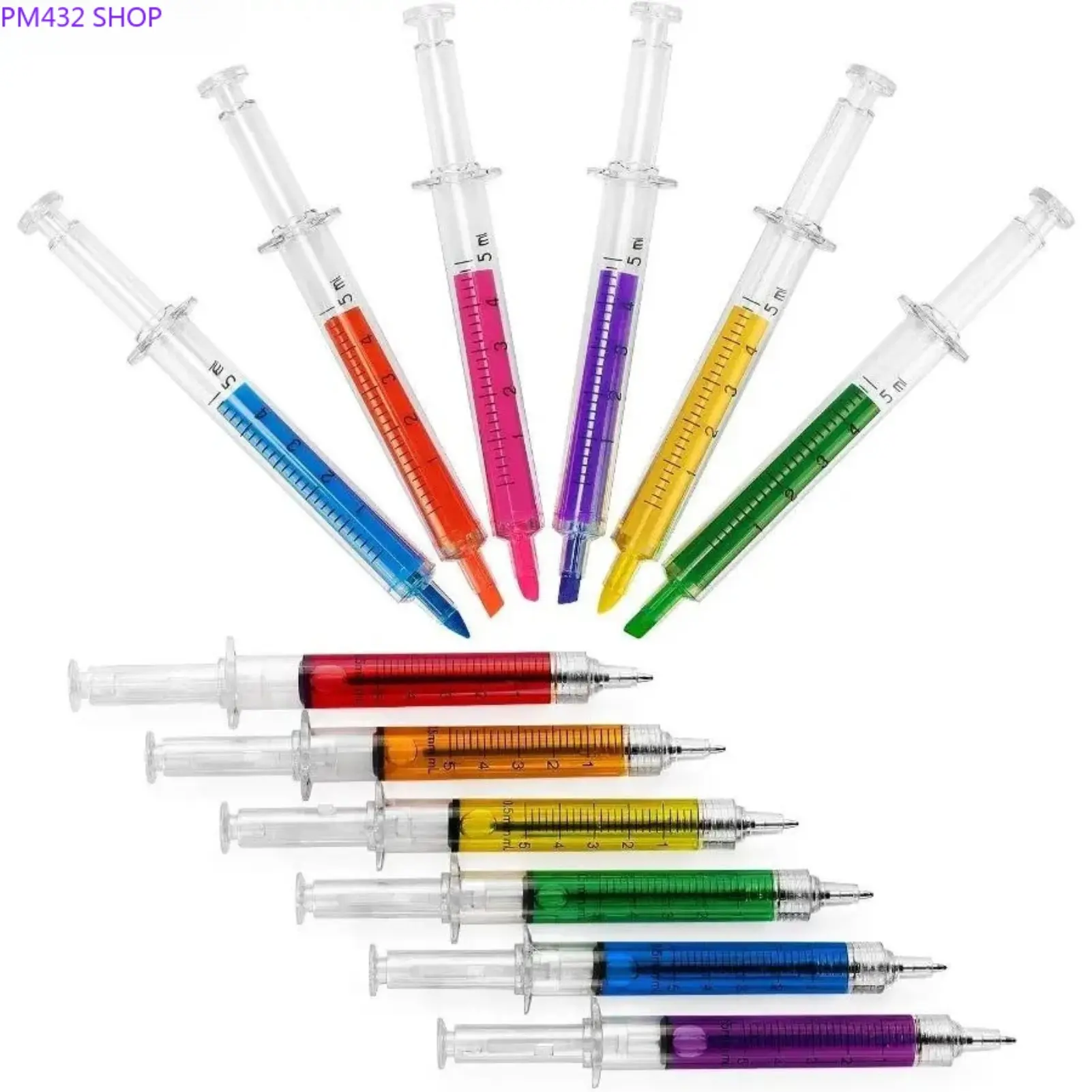 6Pcs Syringe-Look Highlighters Set – Creative Multicolor Cute Stationery Markers, Unique School Supplies Gift for Students, Perfect for Drawing, Writing & Study Use