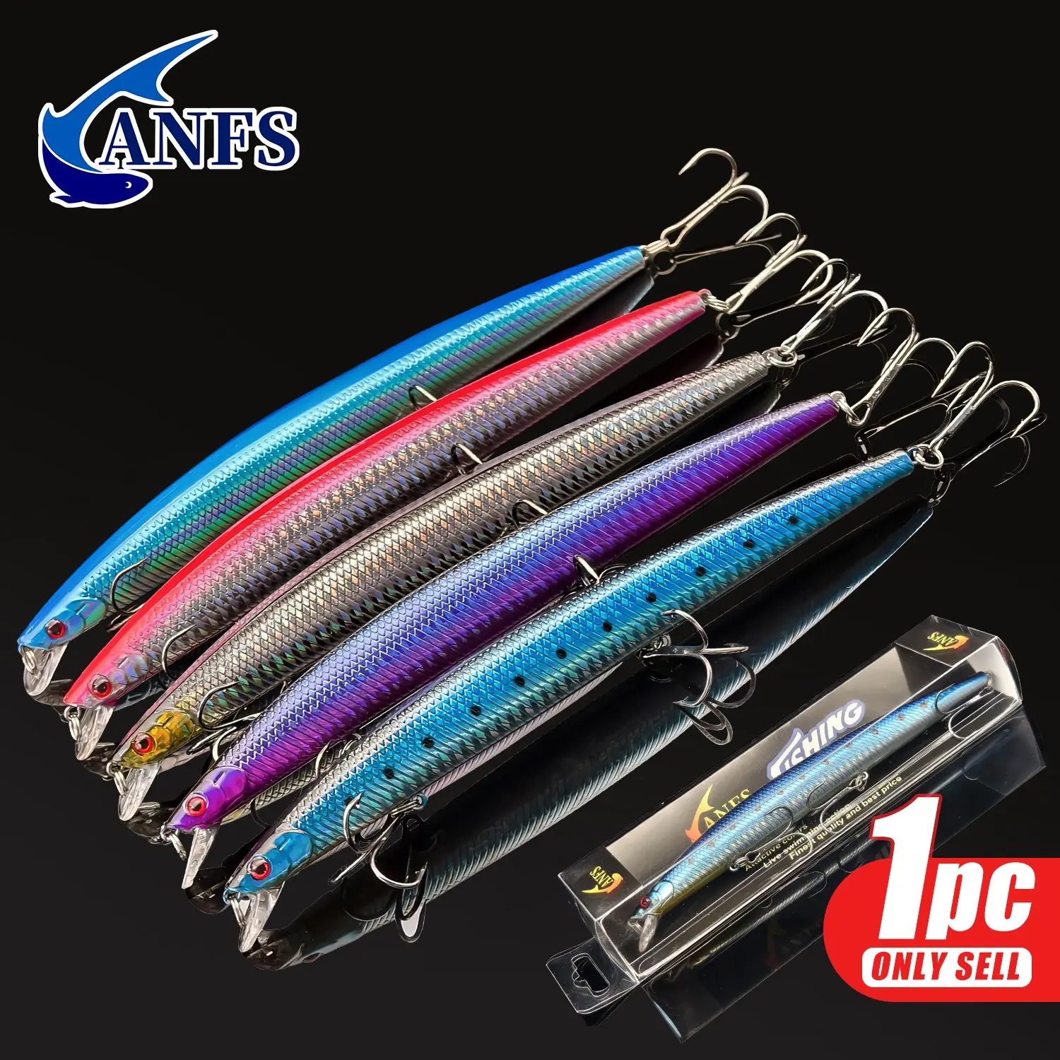Artificial Fishing Lure with Hook, Topwater Lure, Saltwater Lures, Lifelike Fishing Bait, Fishing Accessories for Freshwater & Saltwater, Outdoor Fishing Gear, Fishing Tackle