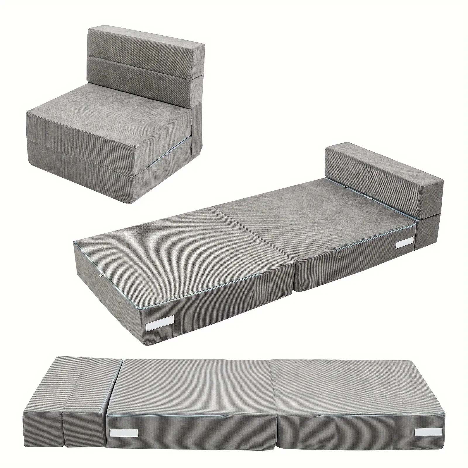 LILYPELLE Tri-Fold Sponge Mattress, Portable Folding Mattress, Convertible Chair Floor Sofa and Sleeping Mattress, Suitable for Floor, Camping, 63"*25.6"*6