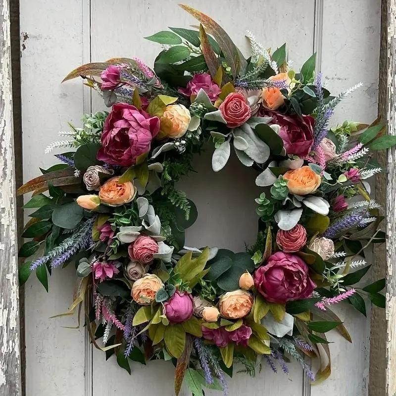 Luxury Peony Flower Wreath, High-Quality Mixed Floral Wreath Decor For Weddings, for Home, Wedding & Festive Decoration, Elegant Floral Arrangement for Special Occasions