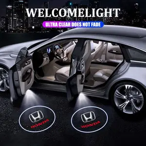 2pcs LED Car Door Welcome Lights, HD Logo Projector Lamps, for Honda Civic Accord Crv Hrv Jazz Mugen Pilot Type R Type S Vtec Accessories