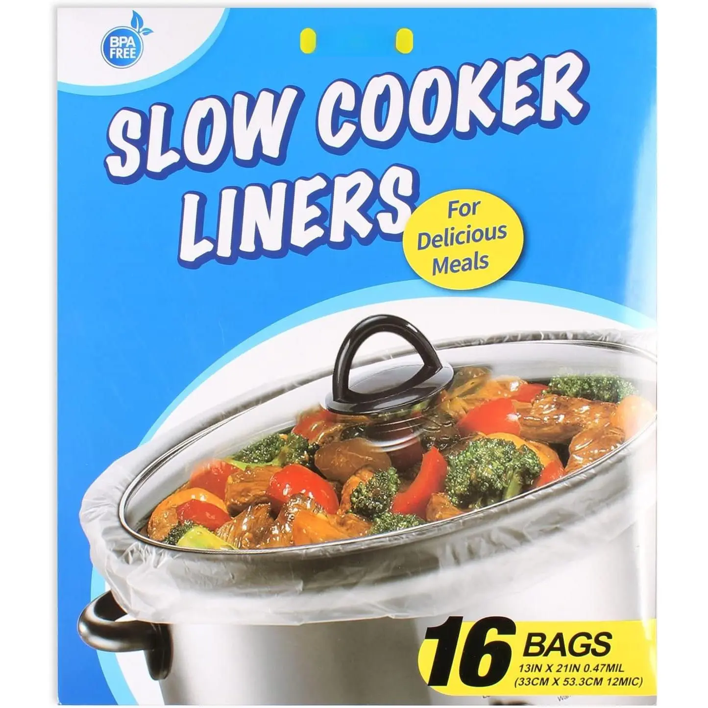 16 Bags Slow Cooker Liners, Disposable Multi Use Cooking Bags,Large Size Fit 3QT to 8QT, Plastic Bags for Slow Cooker, Pans,  Cooking Trays, -13 x 21 Inches, 3 quarts (16)