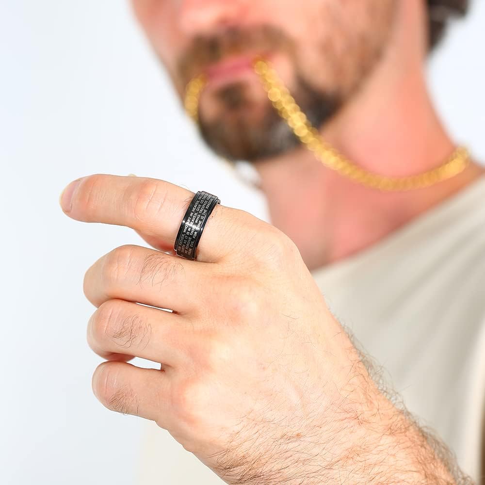 Titanium Tungsten Spinner Wedding Mens Rings Half Size, Nickel Free Fidget Anxiety Ring for Men Women, Basic Plain Brushed/Brick/Cross/Hammered Engagement Promise Ring for Him Comfort fit 4-16