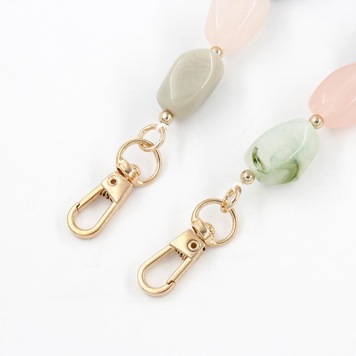 Decorative Bag Chain,Keychains  Beaded Short Bag Chain Handle Acrylic Purse Strap Extender Bag Straps with Lobster Clasp for Underarm Bag Clutch Handbag Tote