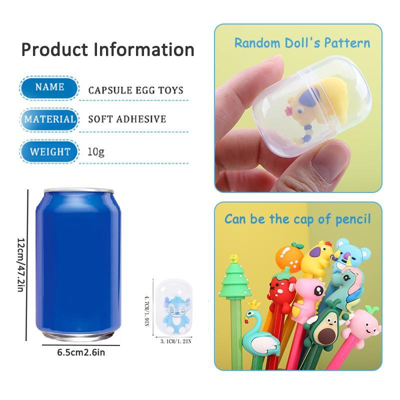 Random Cartoon Design Egg Twisting Machine, 1 Box Surprise Blind Box Toy Including 8 Counts Capsule Egg Toy, Creative Toy for Boys and Girls, Random Surprise Set