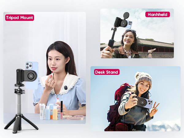 ​Ulanzi MA45 Magnetic Wireless Power Grip Mini Power Bank Grip for iPhone 16 15 14 13 Pro Pro Max Vertical&Horizontal Shooting