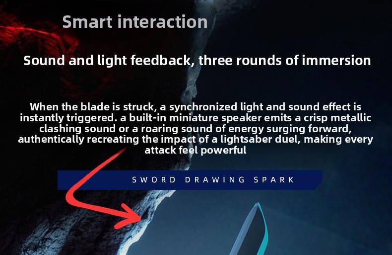 31.5" Cyberpunk Drifter Spark Neon Lightsaber with Spark Blade Sound & Fog 8-Color Streaming Light Type-C Rechargeable for Rave Cosplay & Display – Kids’ Favorite Gift