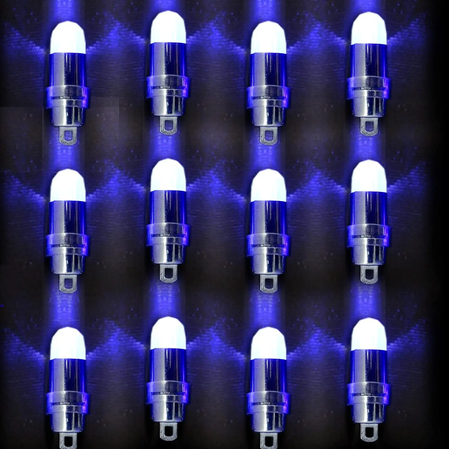 Non-Blinking Water Proof LED Mini Light Light up Paper Lanterns,Balloons,or Vase for Birthday Party or Wedding Decoration (Blue, Pack of 12)