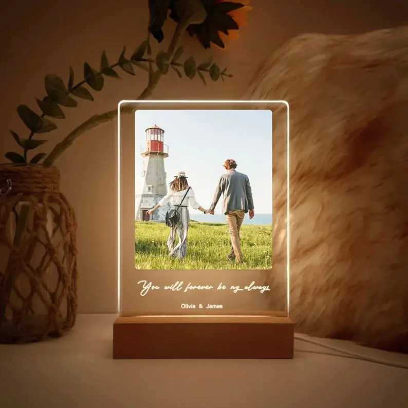 Custom Photo LED Light, Couple gift for boyfriend, Photo collage gift, Unique 25th wedding anniversary gift for couple, Halloween Christmas Gift