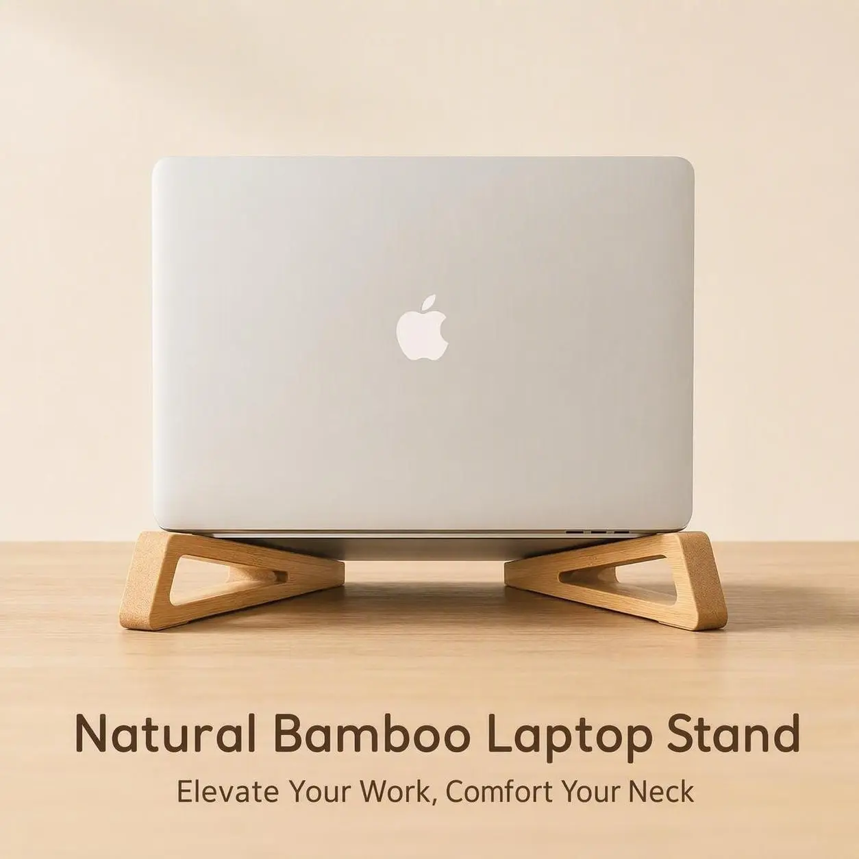 Laptop Stand Holder Minimalist Side Standing Home Desktop Solid Wood Elevating Floating Cooling Rack, Simple Design for Daily Use