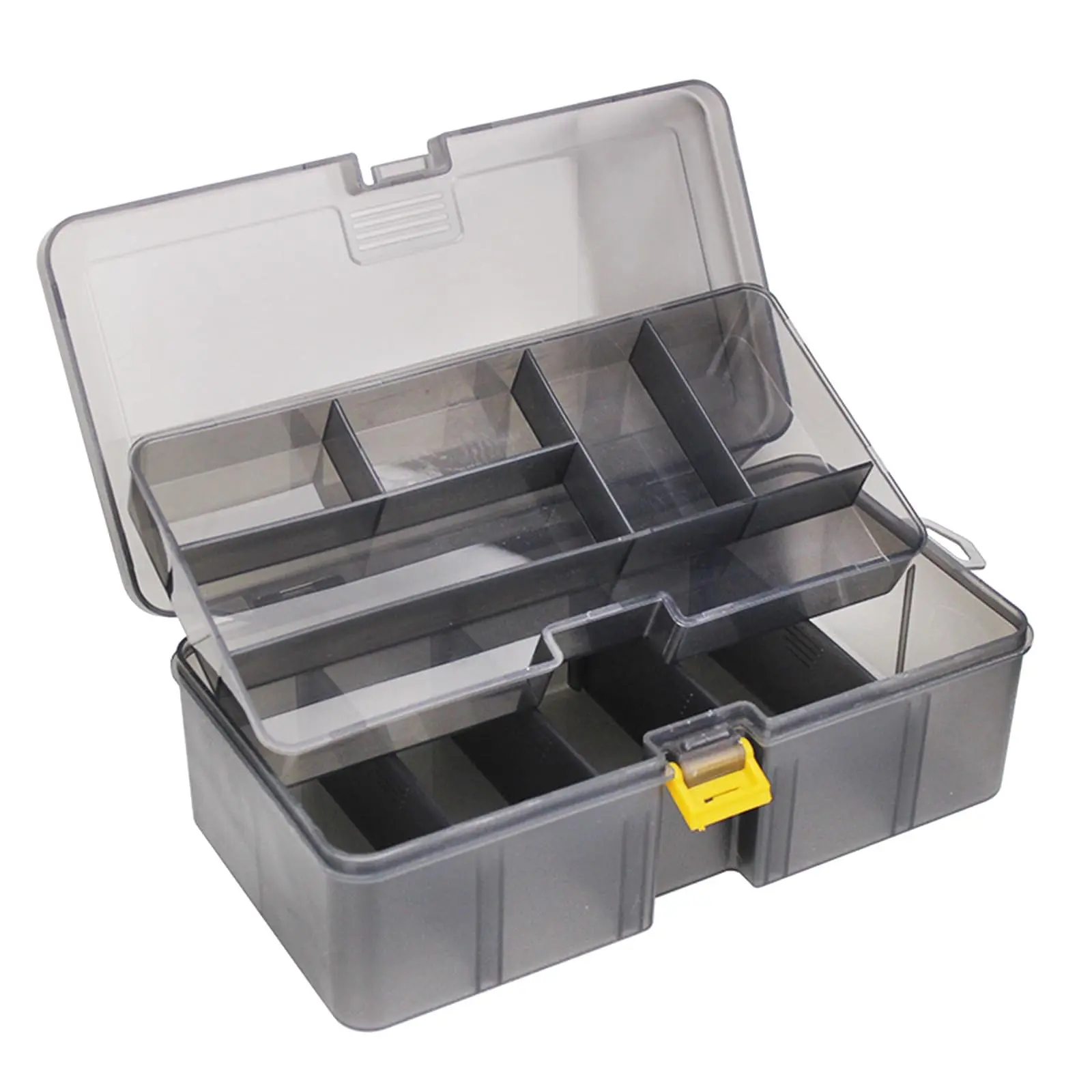 1PCS Double Layer Watertight Floating Airtight Stowaway, Fishing Tackle Box, Plastic Tackle Box with Removable Dividers Storage Lure Box