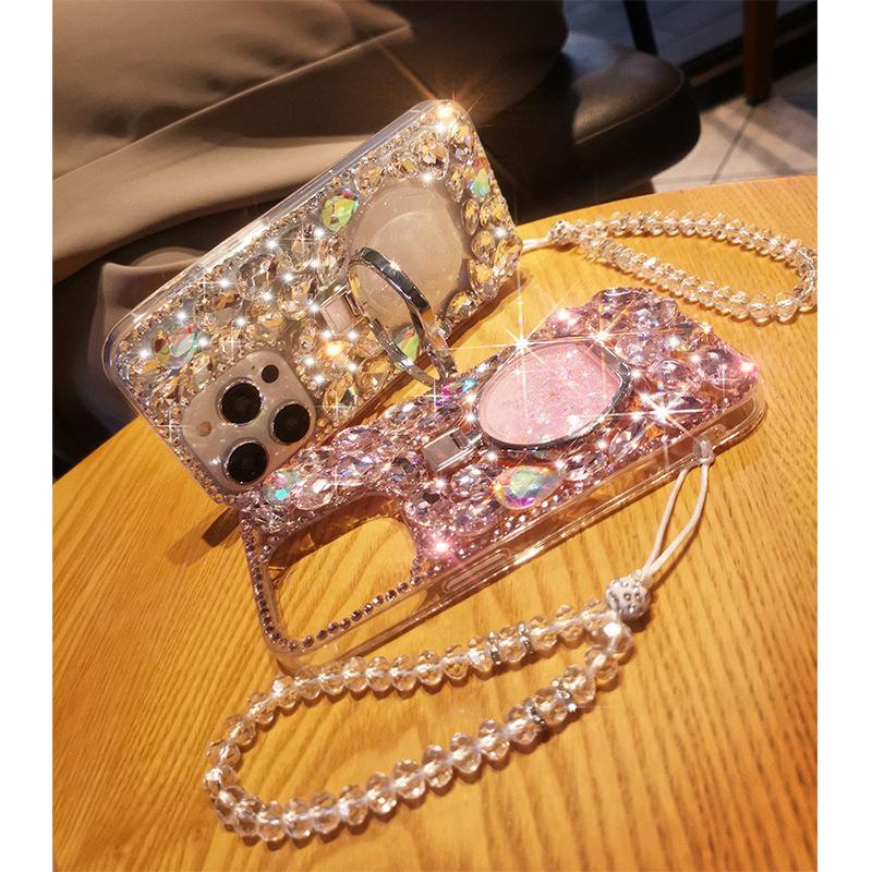 iPhone17ProMax/AIR/Pro cases,Luxury full diamond iphone case, mobile phone bracelet ladies, girls rhinestone perfume bottle buckle, For iphone 16/15/14/13/12/11 Pro Max Plus
