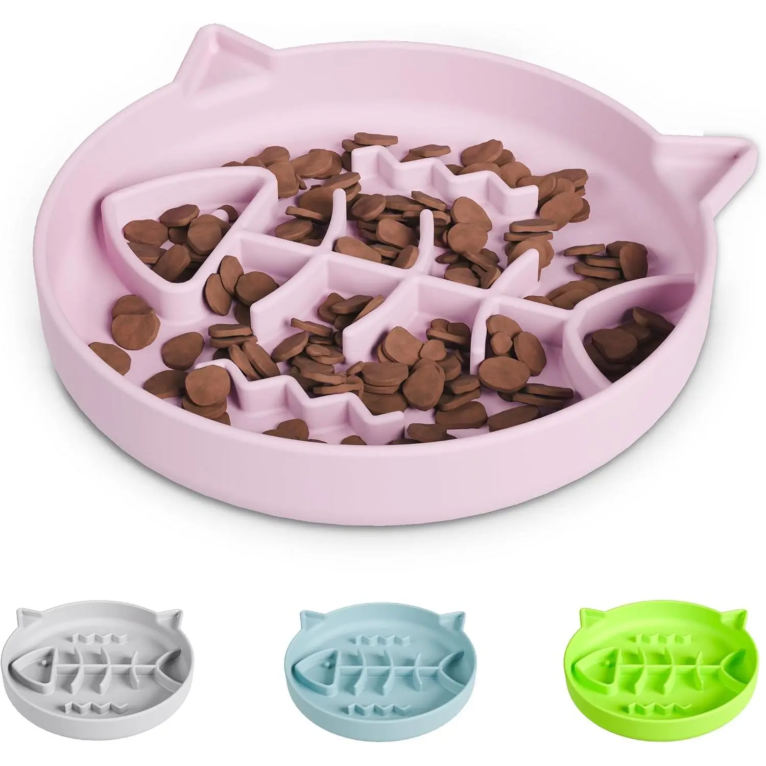 Slow Feeder,Slow Feeder  Bowl Wet  with Suction Cups,Puzzle Feeder , Interactive Toys,Effectively  Overeating in Kitty (, 1 Cup)