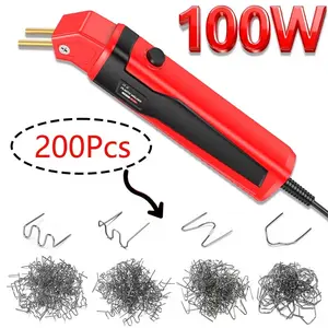 Plastic Welding Kit with 200 Rivets, Bumper Crack Repair Gun Set, Hot Stamper, Garage Tool, Car Bumper Plastic Part Repair Machine