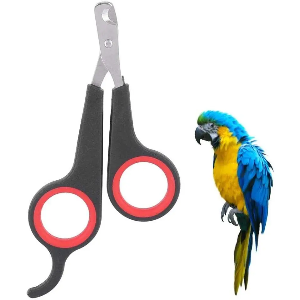 Compact Scissor-Shape Bird Nail Clipper with Metal Blade for Parrots, Small Animals - Nail Trimming Grooming Tool