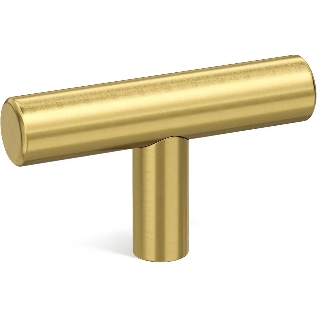 10 Pack Brushed Brass Gold Cabinet Knobs LS201GD, 2in Overall Length Single Hole Drawer Dresser Handles for Kitchen Cupboard Closet Door Hardware