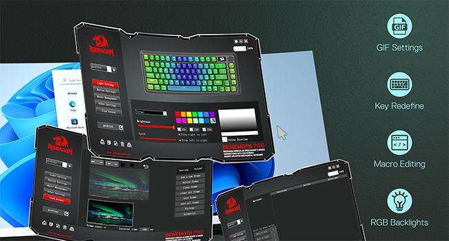 Redragon K724 PRO Wireless Gasket Gaming Keyboard w/Hype Screen & Knob, 81-Key Mechanical Keyboard, Easy-Control 1.14’’ TFT Info Display, 5-Layer Noise Dampening, Custom Linear Switch, Dark Jade Color