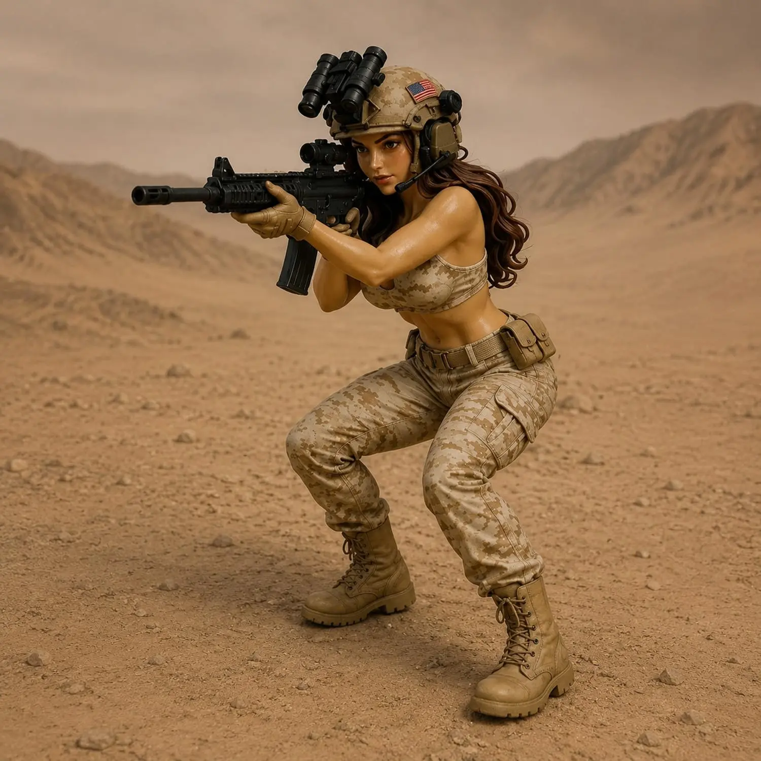 Tactical Beauty Warrior Statue Desktop Decoration, Unique Artistic Sculpture, Perfect Gift for Collectors & Enthusiasts