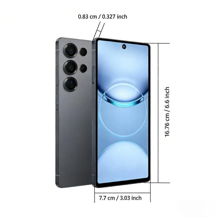 2025 New Unlocked Edition 5G Android Smartphone with High-Definition Display, Front Camera, Rear Camera, Large Capacity Battery, Dual SIM, Built-in Pen, Facial Unlock Support, Includes Charger, Headphones, and Phone Case