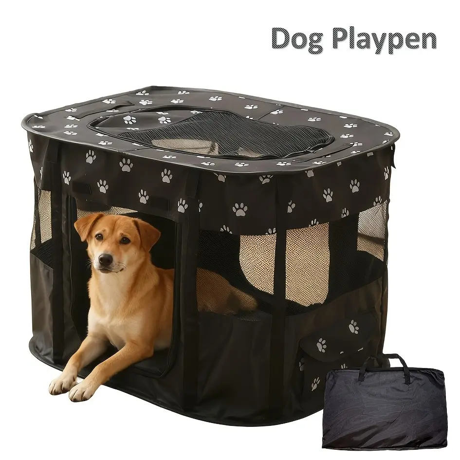 Foldable Dog Fence, Expandable Small Animal Pet Pen, Portable Indoor/outdoor Tent Cage, Travel Camping Home Outdoor Use
