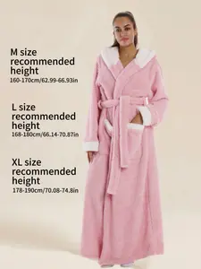 Elegant Long Sleeve Nightgown Robe, Soft Comfortable, Hooded with Pockets, Loose Fit, Unisex, Perfect Gift