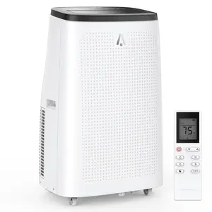 14,000 BTU Portable Air Conditioner for Rooms Up to 750 Sq. ft.,4-in-1 Cooling Dehumidifier Fan,Quiet Operation,Sleep Mode,LED Display,24H Timer,Remote Control,360° Rolling Casters,Air Conditioner for Home Office Garage