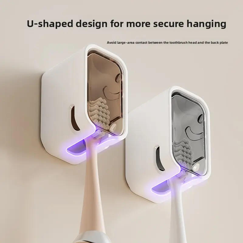 Dust-proof electric toothbrush holder, bathroom toothbrush rack, wall-mounted non-punching dental appliance storage hanger