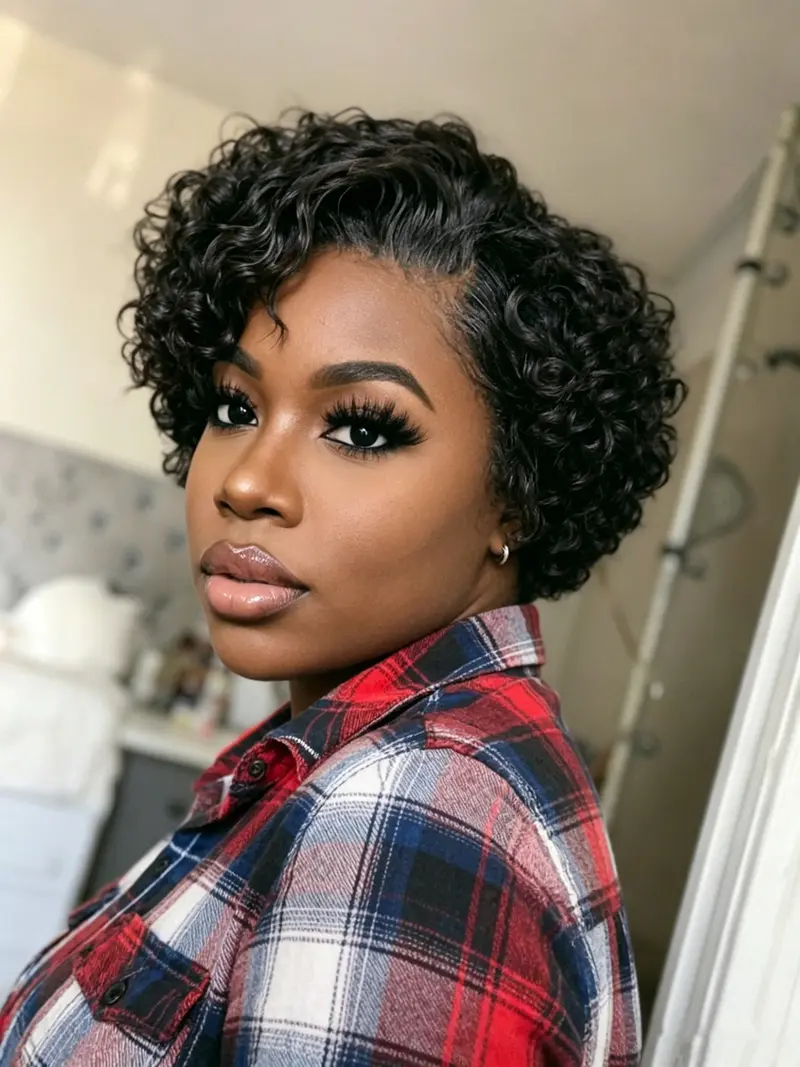 how to do side part on short curly wig - TikTok Shop display picture 3
