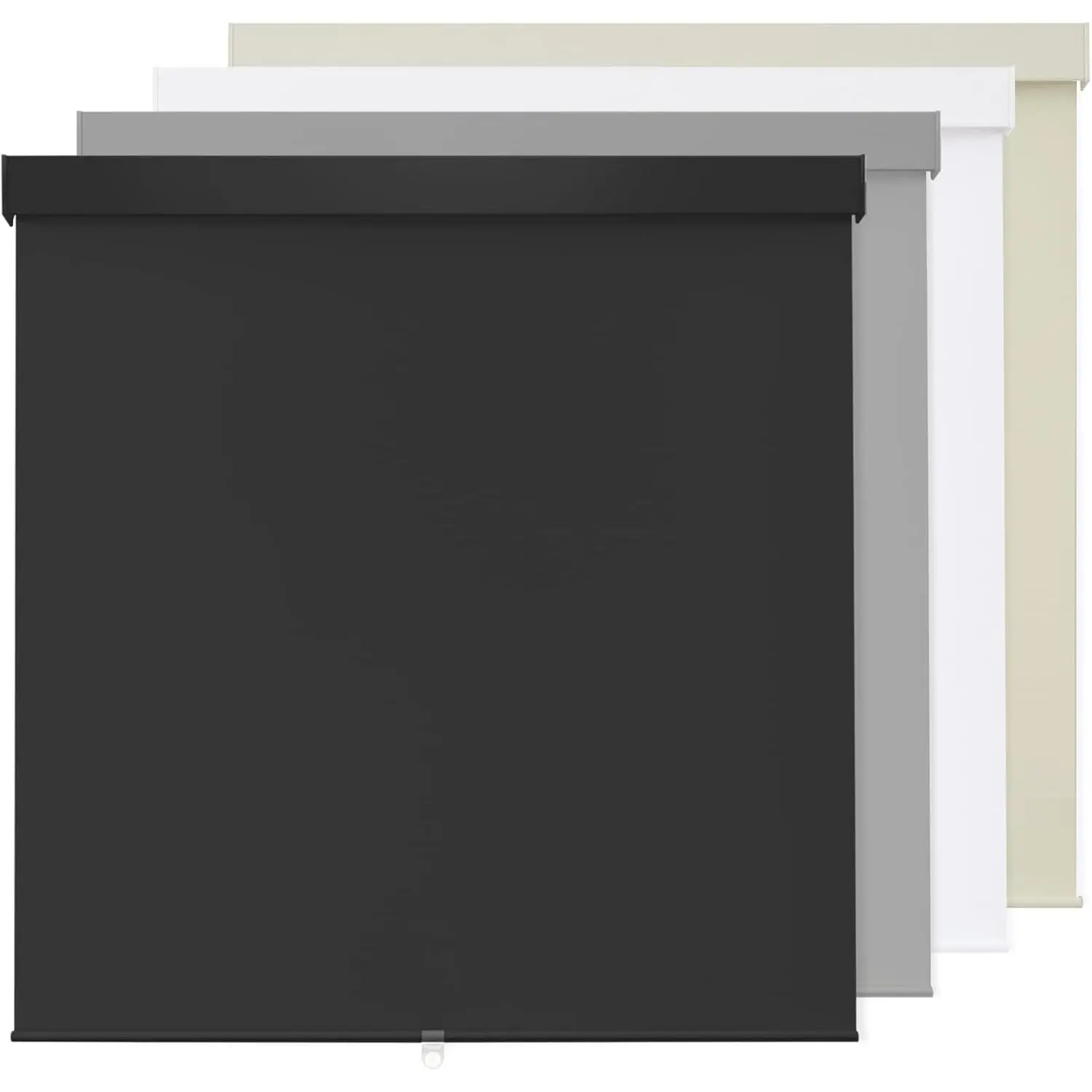 100% Blackout Cordless Free-Stop Pull Down Roller Blinds Thermal Insulated UV Protection for Home Office Indoor Windows Black 46" W x 72" H