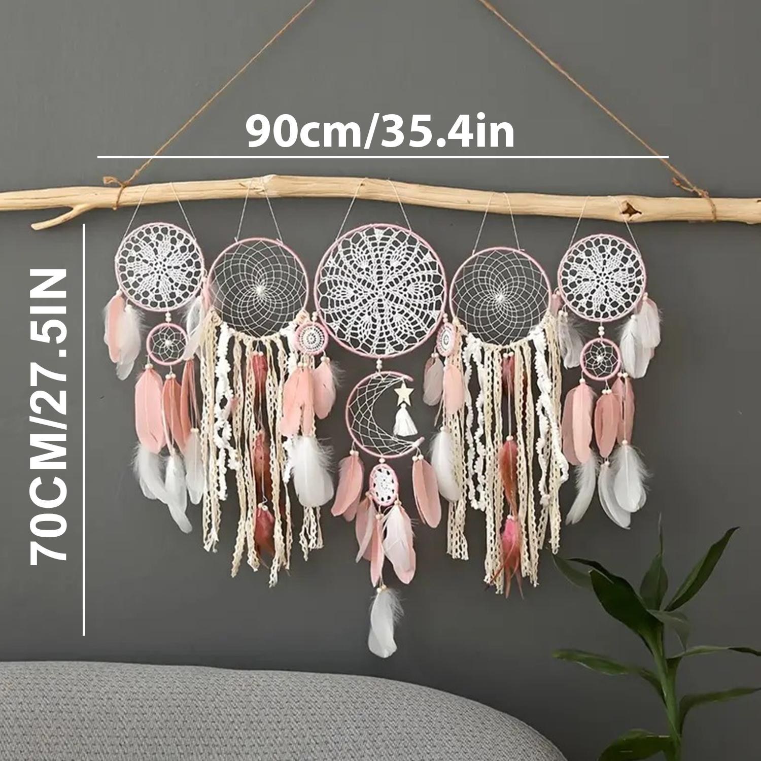 Dream Catcher, 5 Counts/set Feather Decor Wall Hanging Design Hanging Dream Catcher, Wall Hanging Decor Hangable Room Decor for Home Living Room Bedroom, Home Decor