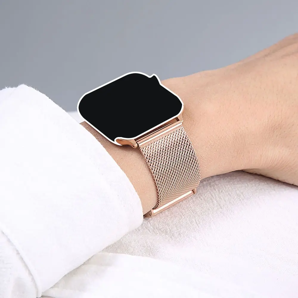 Milanese Stainless Steel Watch Band for Apple Watch Series 11/10/9/8/7/SE/6/5/4, Adjustable Metal Strap for iWatch Ultra 49 mm/46 mm/45 mm/44 mm/42 mm/41 mm/40 mm Smartwatch Replacement Straps