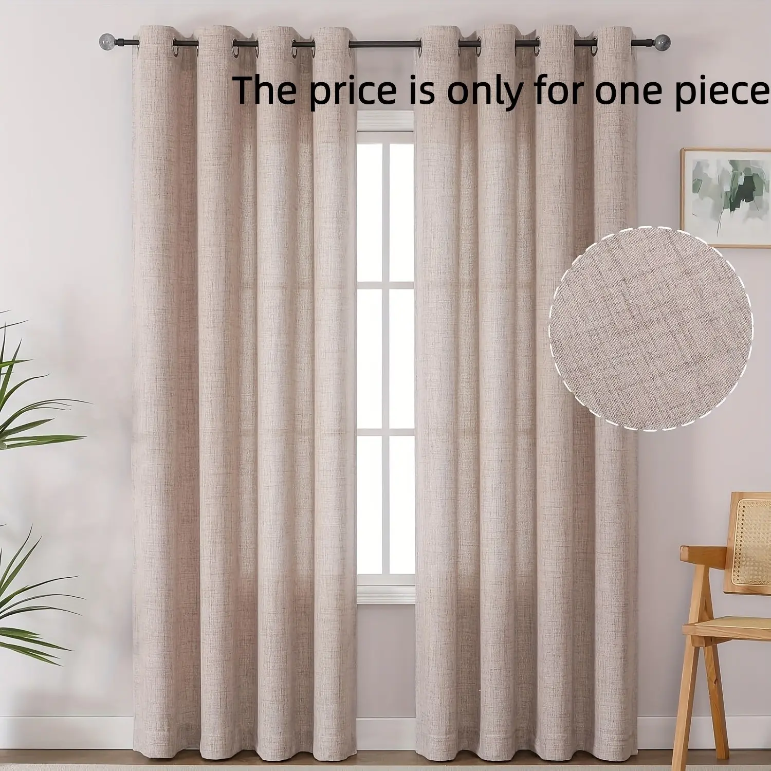1pc Linen Texture Curtain, Striped Filter Curtain, Suitable for Bedroom and Living Room Decor, Rainbow Linen Curtains, Window Curtains