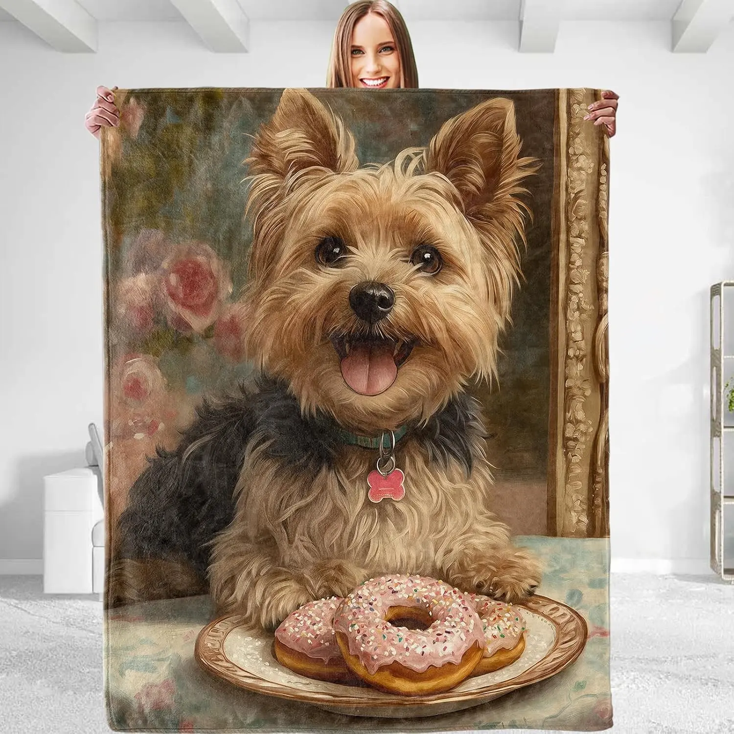 Yorkshire Terrier Blanket - Plush, Soft, Comfy, Lightweight, Warm, Fuzzy, Cozy Flannel Throw Blanket  for Couch, Travel, Bed, Office, Outdoor - 50in×60in(color45)