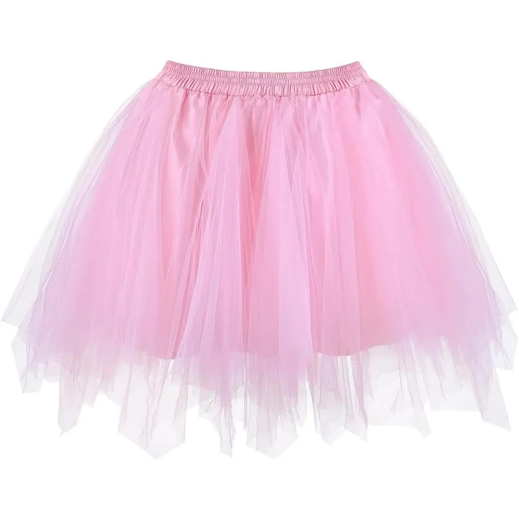 Skirt Women's Plus Size Steampunk Costume Pirate Medieval Renaissance Halloween Sexy High Low Layered Fairy Mesh Short Mini Tulle Skirts TutuOutfits Elegant High Waist Summer White Black Wine Red Green Purple Pink Rose