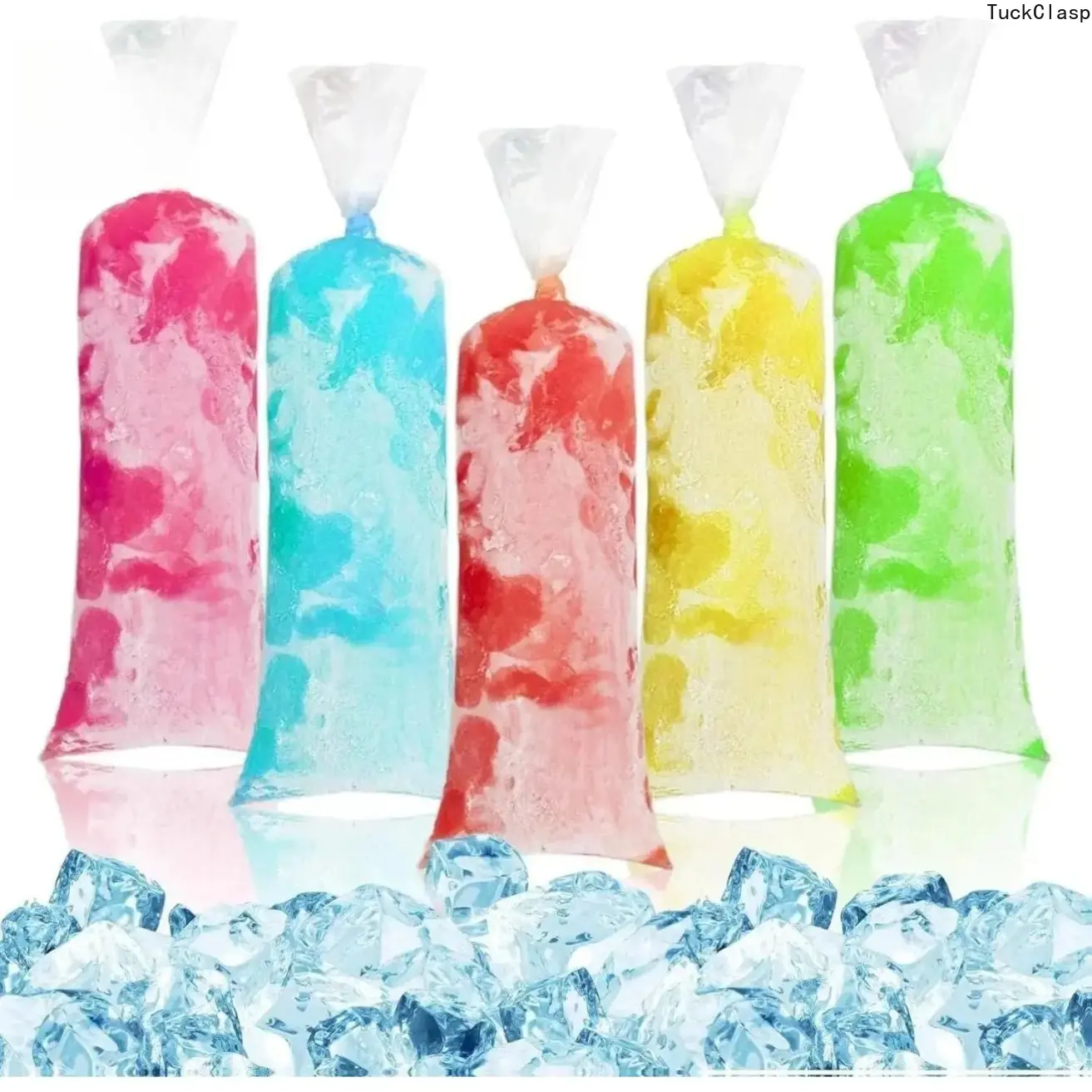 100-Pack Ice Pop Freezer Bags, Plastic Popsicle & Bolis Molds for Homemade Ice Pops, Yogurt, Ice Cream & Smoothie Treats, DIY Frozen Snack Bags for Summer Parties, Family Fun & Home Freezer Use