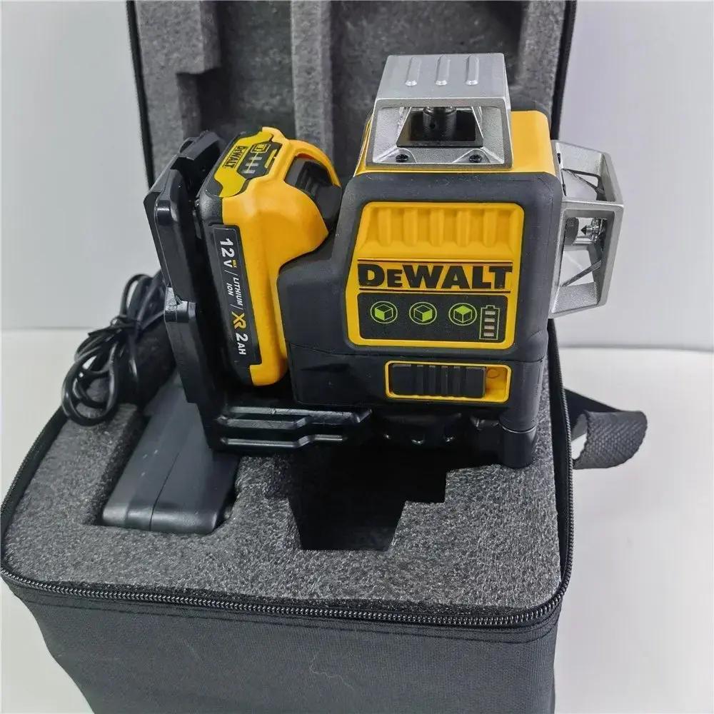 DEWALT DW089LG 360 Degree Vertical 12 Lines Laser Level 12V Battery with Bright Green Light & Additional Battery for Construction & DIY Projects