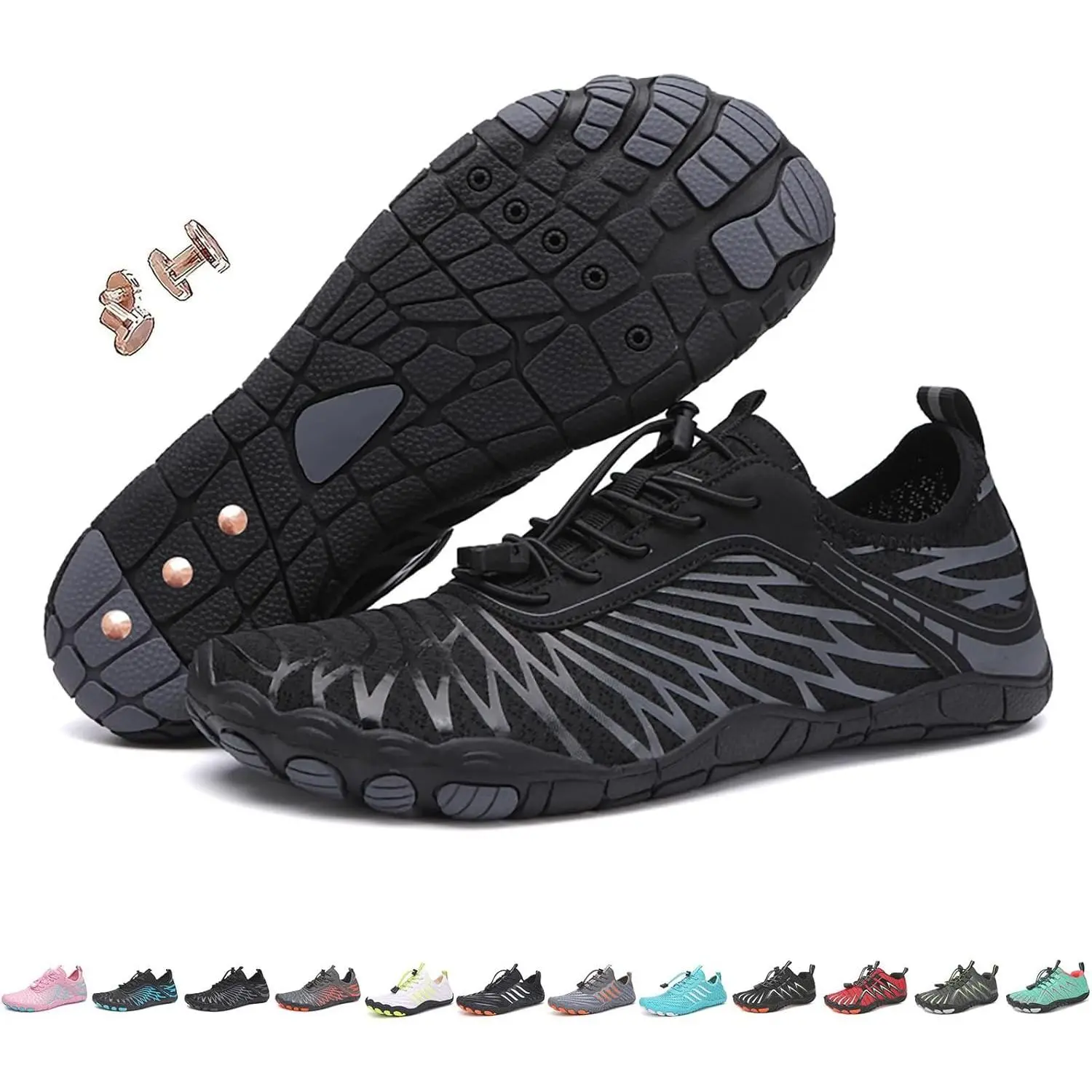 Grounding Shoes with Copper, Grounded Barefoot Footwear for Women Men Neuropathy, Non-Slip Comfortable, Water Hiking Shoes for Women