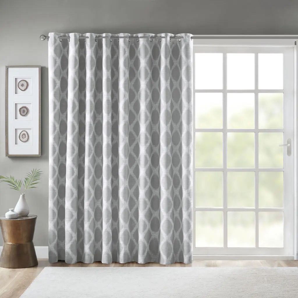 ARCH Printed Ikat Blackout Patio Curtain Single Panel, Light Blocking Outdoor Curtain for Patio, Porch, Balcony, Waterproof Privacy Drape with Grommet Top, 1 Panel, 52"W x 84"L, Ikat Pattern, Blackout Fabric, Home Furniture and Household Product