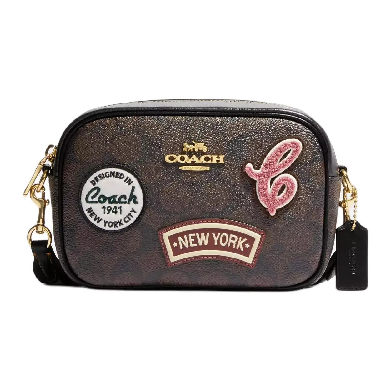 Coach Jamie 19 Classic Monogram Canvas and Leather Camera Bag for Women – Mini Crossbody with Zip Closure Verifiable, with credentials and supporting global authentication