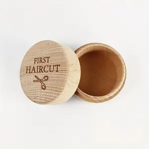 Bestselling Round Wooden Baby Tooth Box, Multi-Functional Keepsake Box for Children's Teeth, Lanugo, Umbilical Cord, Pet Hair and Ashes Collection