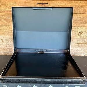 36 inch Hinged Lid Cover Compatible with Blackstone Griddle Grill Lid Hard Cover with Rear Grease Collection Powder Coated Black Household Items