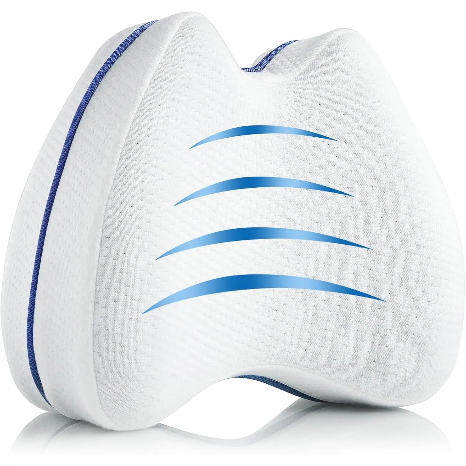 Memory Foam Knee Pillow for Side Sleepers - Relieves Hip, Back, Sciatica Pain, No Extra Pain, with Removable Machine-Washable Cover, 1 Pack, Machine Wash