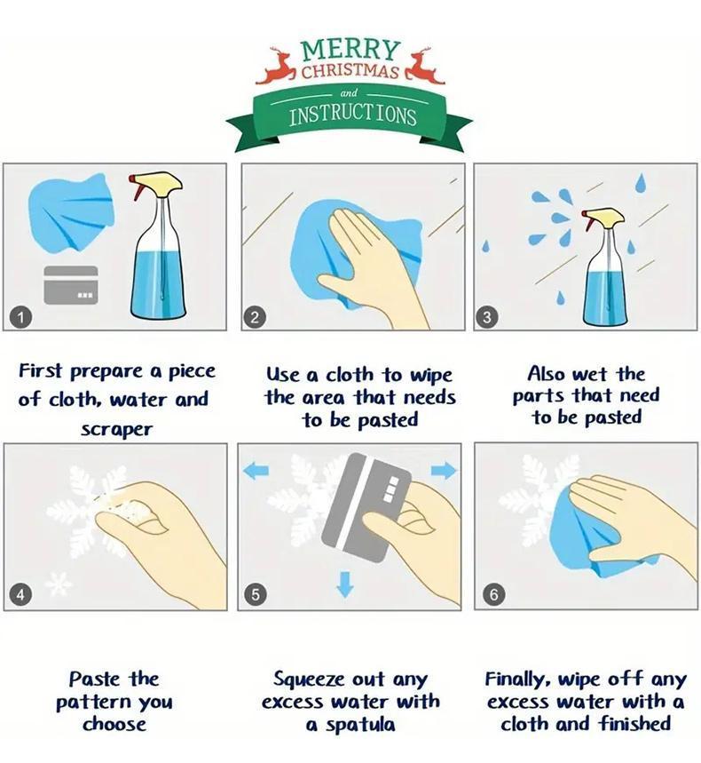 1 Piece of 45Cm*60Cm Christmas Decoration Sticker, Christmas Window Sticker, Containing Bow, Snowflake, and Merry Christmas Element Pattern, Suitable for Door Decoration of Homes, Schools, Restaurants, Coffee Shops, Etc