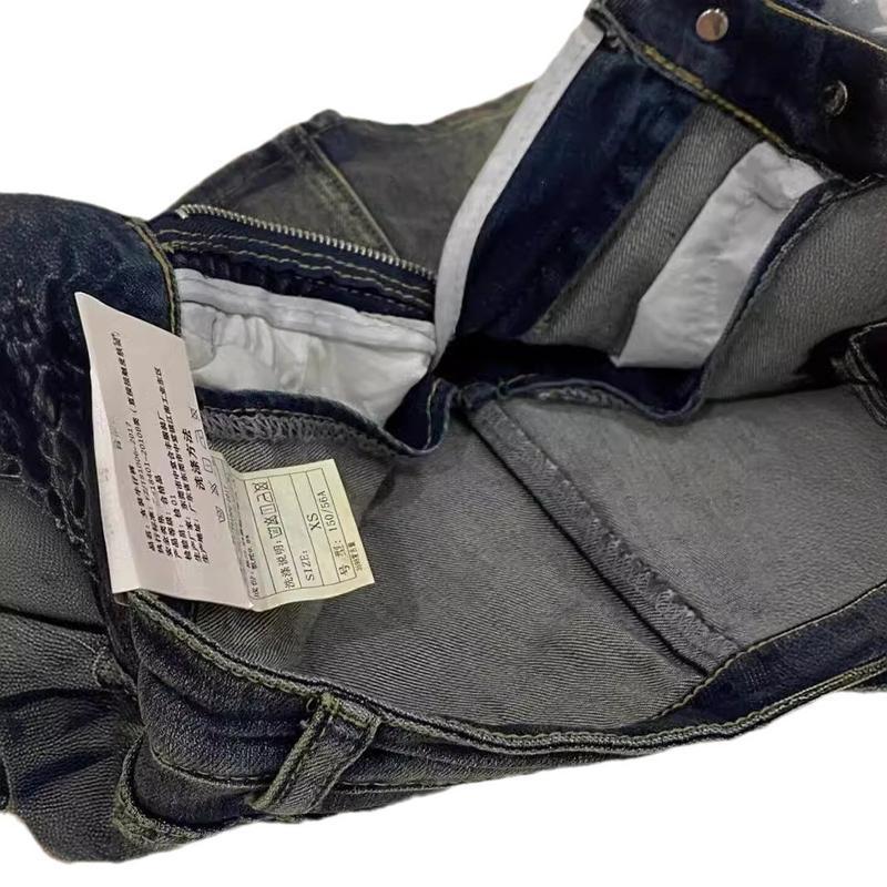 Vintage Distressed Denim Short Skirt for Women, Summer Small Size, High Waist, Plus Size, Loose Fit, Versatile, Anti-Exposure Skirt, Women's Clothing, Conservative Gothic Style, Latin Mini Skirt, Small Skirt