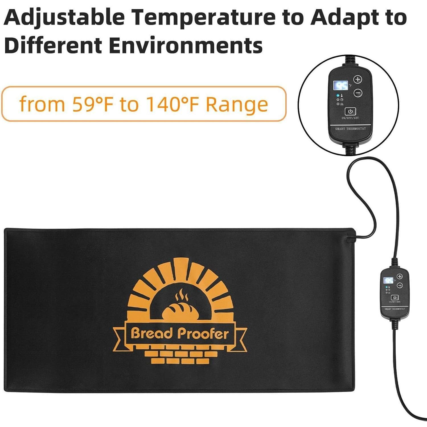 Bread Proofer Bread Dough Starter - 59?F - 140?F Adjustable Temperature Dough Proofer with Thermostat Control Bread Warming Mat