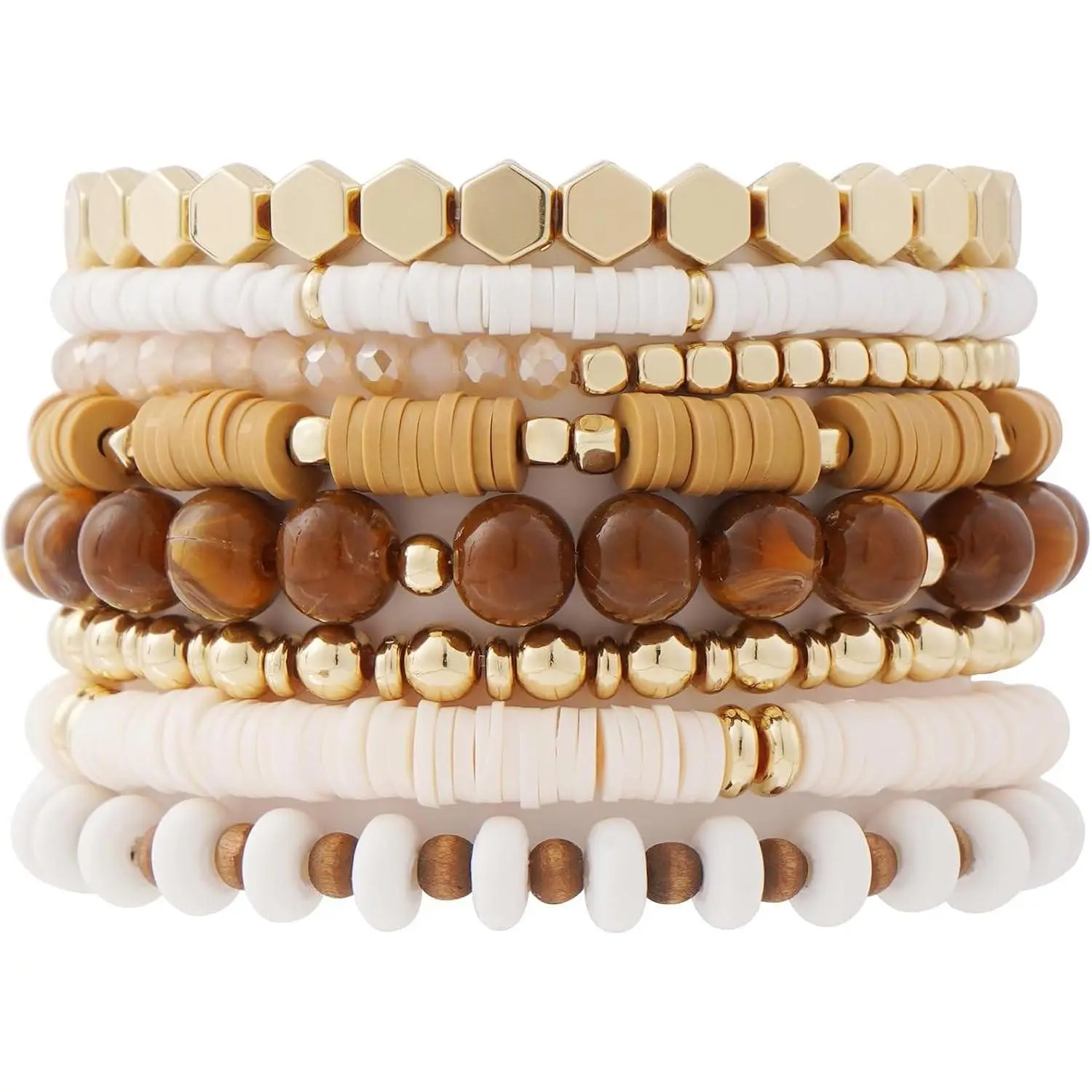 Boho Heishi Clay Beaded Stretch Bracelets Stack For Women, Preppy Teens Friendship  Bracelets Cute Beach Surfer Accessories Bulk Set Trendy Fashion
