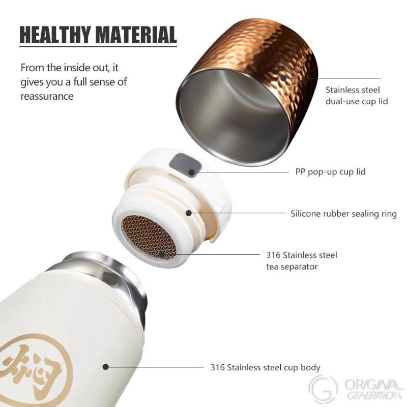 316 Steamer Pressure Thermos 500ml/17oz 12 Hours Hot 12 Hours Cold.