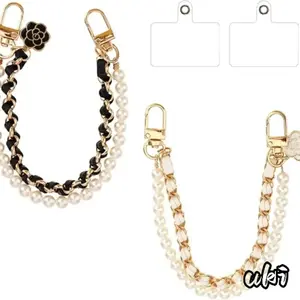Faux Pearl Inlaid Short Multipurpose Hanging Chain, Practical Daily Accessory For Women And Girls, Adaptable As Mobile Phone Strap, Handbag Decor And Water Cup Pendant In Casual Daily Matching Scenarios